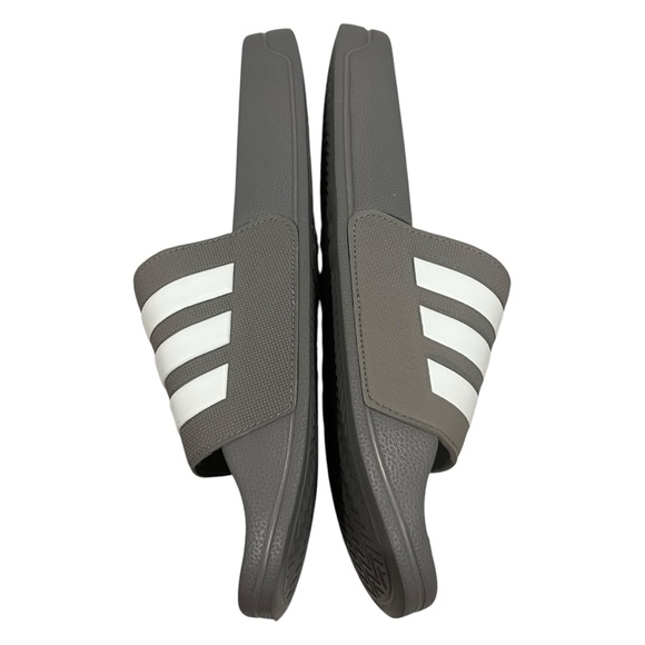 NWT, Men's Adidas Adilette Shower Slides Grey/White, Sz 11 - Picture 6 of 11